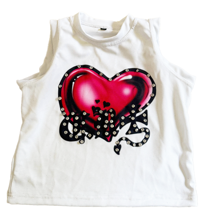 "Cozy Heart" Crop Tank Top