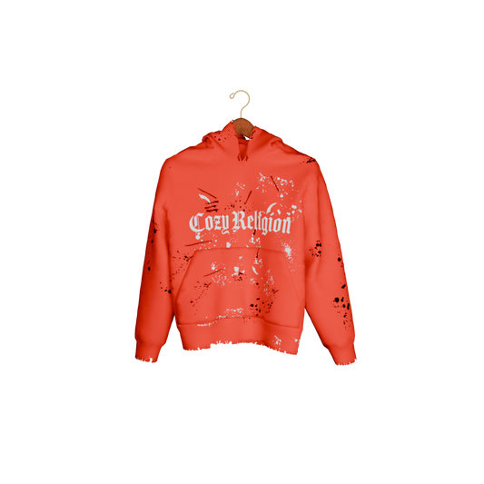 "Cozy Paint Splatter" Cropped Hoodie